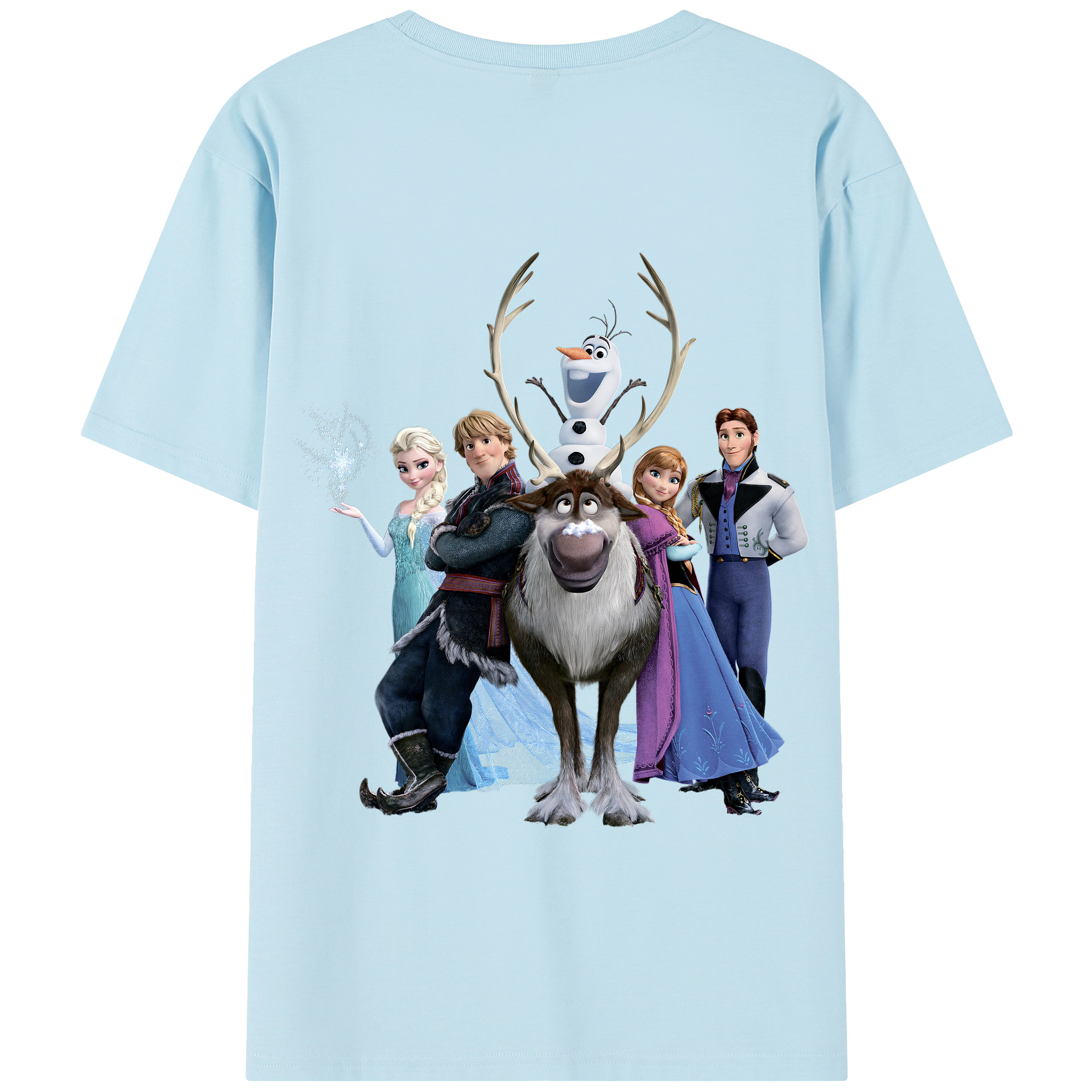 （画像用） アナと雪の女王 アンナ エルサ Frozen Anna Elsa 綿100％半袖Tシャツ（背面プリント）